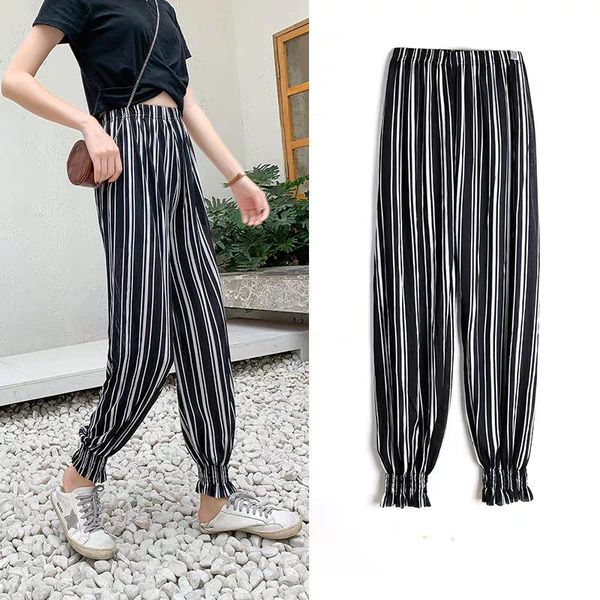 women's taro stripe summer ladies chiffon ccasual pants beach home leisure bloomers harem 2231043 & capris, Black;white
women's taro stripe summer ladies chiffon ccasual pants beach home leisure bloomers harem 2231043 & capris, Black;white