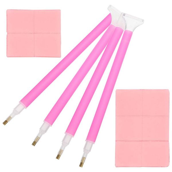 4pcs point drill 5d diamond painting craft pen with 100 diy glue clay nail brushes, Yellow
4pcs point drill 5d diamond painting craft pen with 100 diy glue clay nail brushes, Yellow