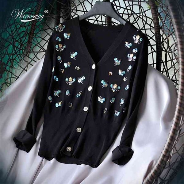 luxury brand designer autumn sequin embroidery knitted cardigan vintage v neck long sleeve female outerwear c-073 210522, White
luxury brand designer autumn sequin embroidery knitted cardigan vintage v neck long sleeve female outerwear c-073 210522, White