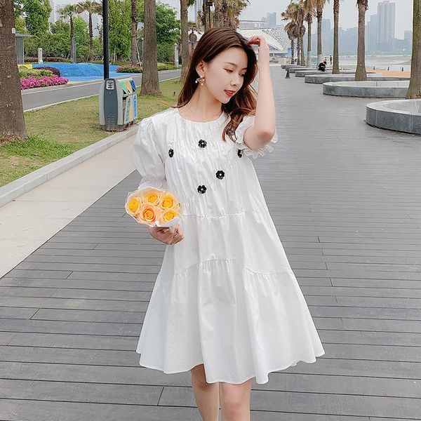 maternity dresses 94278# dress summer short sleeves korean style loose a line pregnant women plus size mom, White
maternity dresses 94278# dress summer short sleeves korean style loose a line pregnant women plus size mom, White