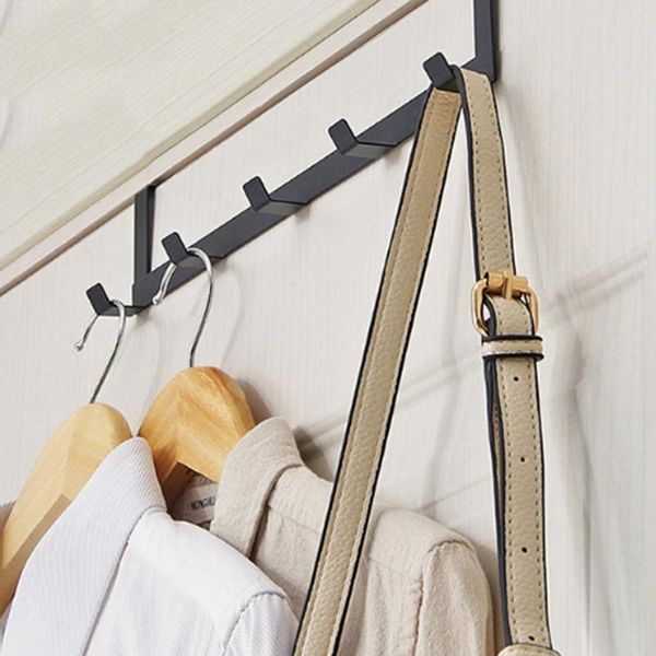 over the door hook iron storage organizer rack with 5 hooks for clothes coat hat belt towels (black) & rails
over the door hook iron storage organizer rack with 5 hooks for clothes coat hat belt towels (black) & rails