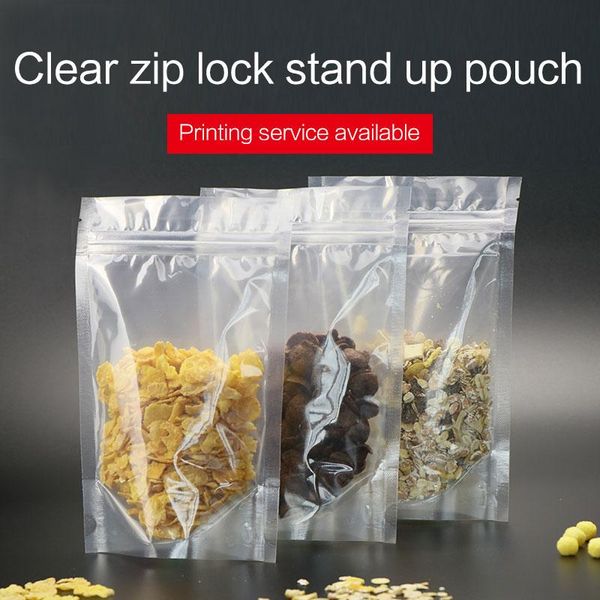 storage bags clear stand up pouch with zipper plastic laminated bag resealable food packaging custom printing available
storage bags clear stand up pouch with zipper plastic laminated bag resealable food packaging custom printing available