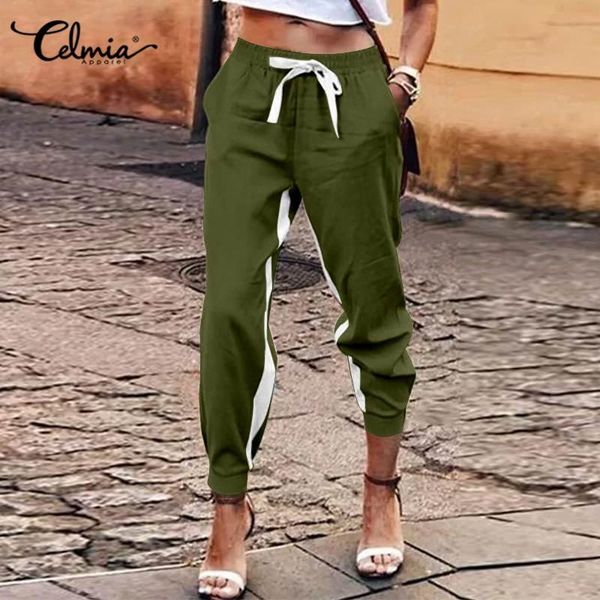 celmia 2021 stylish harem pants women's color patchwork elastic waist trousers casual streetwear bottoms pantalon plus size 5xl & capri, Black;white
celmia 2021 stylish harem pants women's color patchwork elastic waist trousers casual streetwear bottoms pantalon plus size 5xl & capri, Black;white