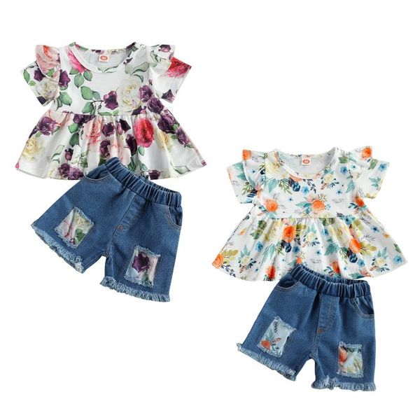 clothing sets emmababy 2021 summer 2-7y baby girl floral print dress-style ruffled short sleeve ripped denim pocket shorts outfit clothe, White
clothing sets emmababy 2021 summer 2-7y baby girl floral print dress-style ruffled short sleeve ripped denim pocket shorts outfit clothe, White