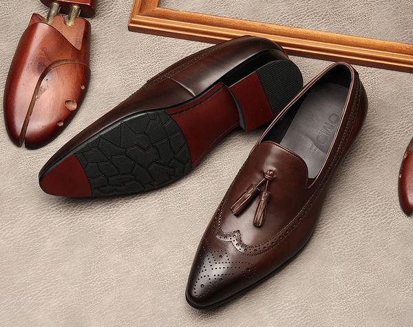tassel casual men oxford dress shoes genuine leather suit slip on business wedding pointed toe formal italian dress shoe lofers, Black
tassel casual men oxford dress shoes genuine leather suit slip on business wedding pointed toe formal italian dress shoe lofers, Black