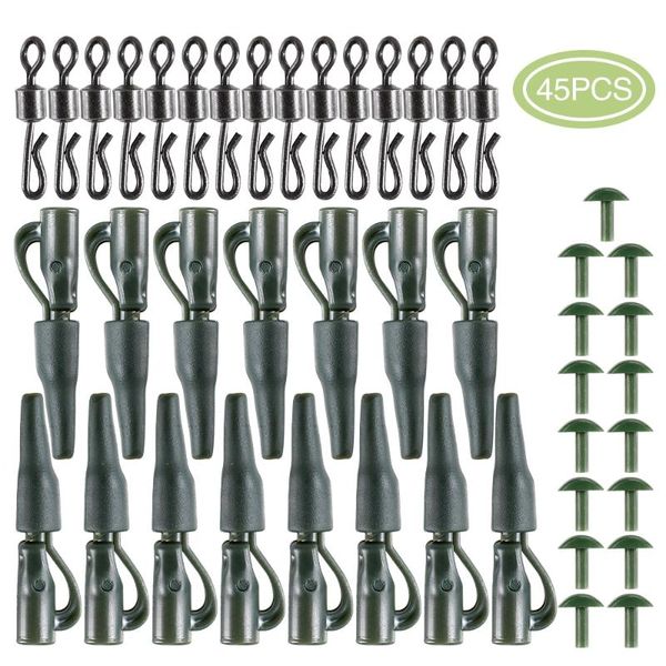 fishing accessories quick change swivel fish line bead snaps clip lead tackle set rubber sleeve chod beads big eye swivels 
fishing accessories quick change swivel fish line bead snaps clip lead tackle set rubber sleeve chod beads big eye swivels