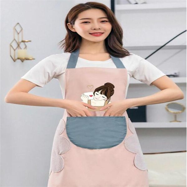 household waterproof hand-wiping kitchen cleaning apron female cartoon oil-proof bibs home aprons accessory
household waterproof hand-wiping kitchen cleaning apron female cartoon oil-proof bibs home aprons accessory