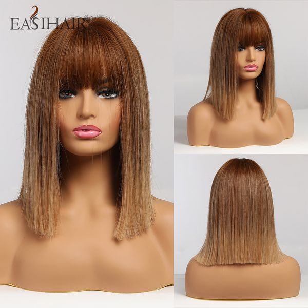 brown ombre straight bob wigs women synthetic wigs with bangs natural hair wig high temperature wig cute cosplay wigs, Black
brown ombre straight bob wigs women synthetic wigs with bangs natural hair wig high temperature wig cute cosplay wigs, Black