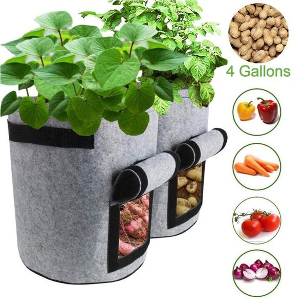 garden decorations 4 gallon root plant growing bag vegetable potato pot aeration basket side window 
garden decorations 4 gallon root plant growing bag vegetable potato pot aeration basket side window