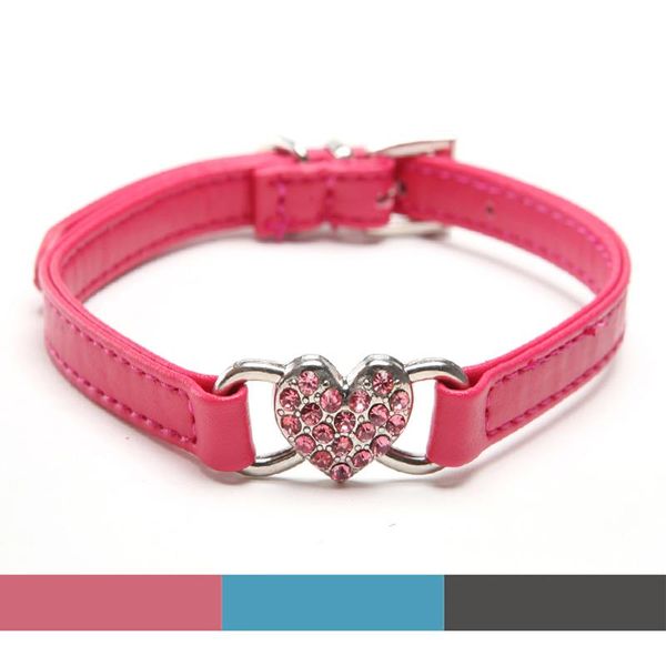 dog collars & leashes heart charm pu leather rhinestones cat collar with adjustable necklace pink black blue /xs s m
dog collars & leashes heart charm pu leather rhinestones cat collar with adjustable necklace pink black blue /xs s m