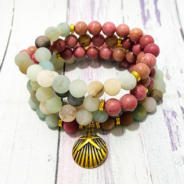 link, chain sn1540 women`s natutal rhodonite 108 mala bracelet matte amazonite shell charm necklace bead meditation yoga, Black
link, chain sn1540 women`s natutal rhodonite 108 mala bracelet matte amazonite shell charm necklace bead meditation yoga, Black
