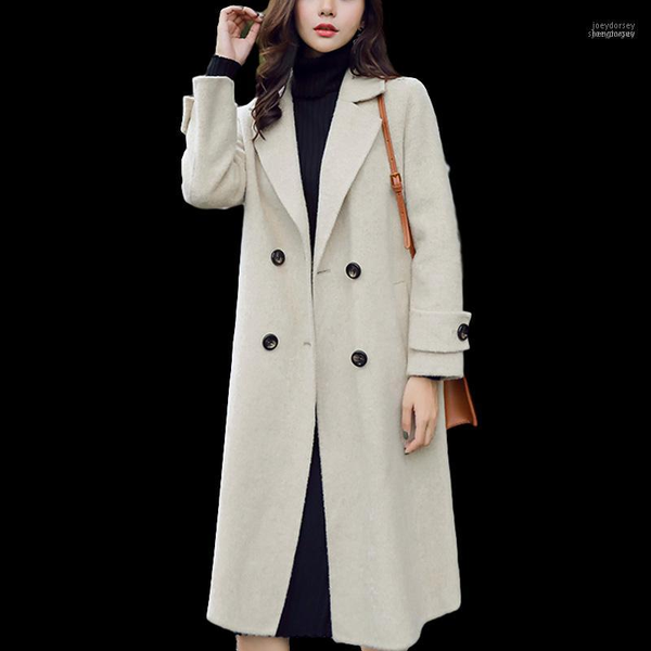 autumn winter woolen blend coat women korean slim thick double-breasted long wool jacket female fashion outwear h8511, Black
autumn winter woolen blend coat women korean slim thick double-breasted long wool jacket female fashion outwear h8511, Black
