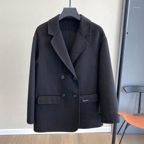 women's wool & blends 100% handmade blazers coat women 2021 autumn was thin double-sided woolen female black suit overcoat ladies q321
women's wool & blends 100% handmade blazers coat women 2021 autumn was thin double-sided woolen female black suit overcoat ladies q321