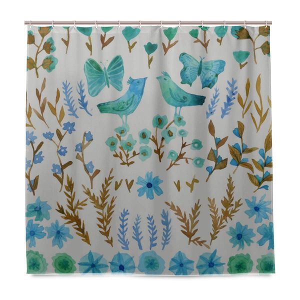 shower curtain,watercolor set with leaves flowers birds waterproof extra long bath curtain with hooks, 180 x 180cm drop(72 x 72
shower curtain,watercolor set with leaves flowers birds waterproof extra long bath curtain with hooks, 180 x 180cm drop(72 x 72
