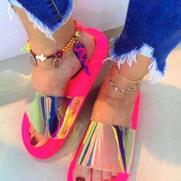 slippers summer women pu transparent bling flip flops woman beach sandals clear slides flats home lady jelly shoes, Black
slippers summer women pu transparent bling flip flops woman beach sandals clear slides flats home lady jelly shoes, Black
