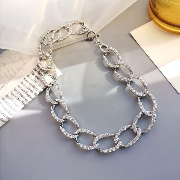 chains fashion vintage rhinestone thick chain necklace girls sweet diamond shining neck women short choker 2387, Silver
chains fashion vintage rhinestone thick chain necklace girls sweet diamond shining neck women short choker 2387, Silver