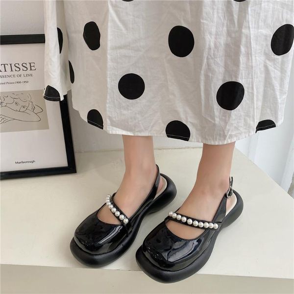 sandals one word buckle mary jane shoes summer style pearl platform ladies fashion solid color baotou elegant single shoes., Black
sandals one word buckle mary jane shoes summer style pearl platform ladies fashion solid color baotou elegant single shoes., Black