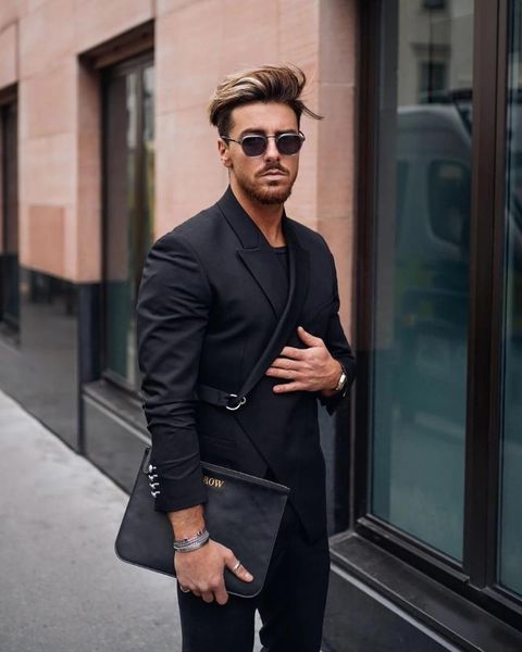 men's suits & blazers street fashion black buckle men terno masculino groom wedding prom party slim blazer custom made 2 pieces jacket, White;black
men's suits & blazers street fashion black buckle men terno masculino groom wedding prom party slim blazer custom made 2 pieces jacket, White;black