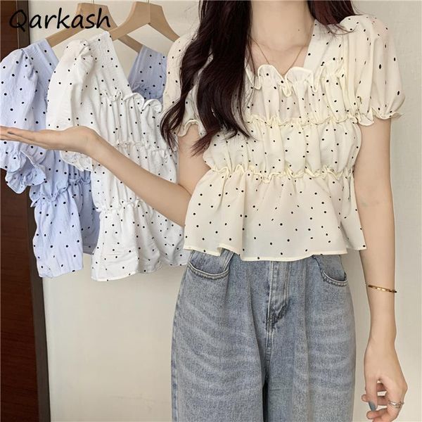 women's blouses & shirts women kawaii casual polka dot fashion female chic harajuku crops simple classic slim holiday summer korean ins, White
women's blouses & shirts women kawaii casual polka dot fashion female chic harajuku crops simple classic slim holiday summer korean ins, White