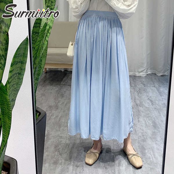 surmiitro spring summer long pleated skirts women korean style elegant blue aesthetic high waist midi skirt female 210712, Black
surmiitro spring summer long pleated skirts women korean style elegant blue aesthetic high waist midi skirt female 210712, Black