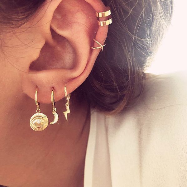 charms earrings 5750 hanzhishang moon combination set 5 pieces of women's jewelry, Golden
charms earrings 5750 hanzhishang moon combination set 5 pieces of women's jewelry, Golden