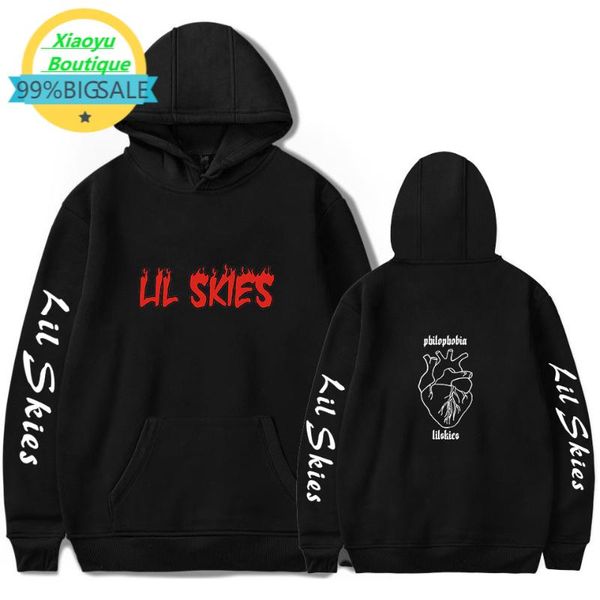 men's hoodies & sweatshirts personality lil skies men/women casual pullover sweatshirt boys/girls hoodie fashion clothes, Black