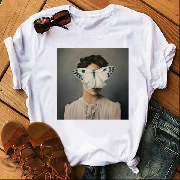 fashion women t shirt butterfly harajuku aesthetics vintage short sleeve tee shirts plus size female tees streetwear, White
fashion women t shirt butterfly harajuku aesthetics vintage short sleeve tee shirts plus size female tees streetwear, White