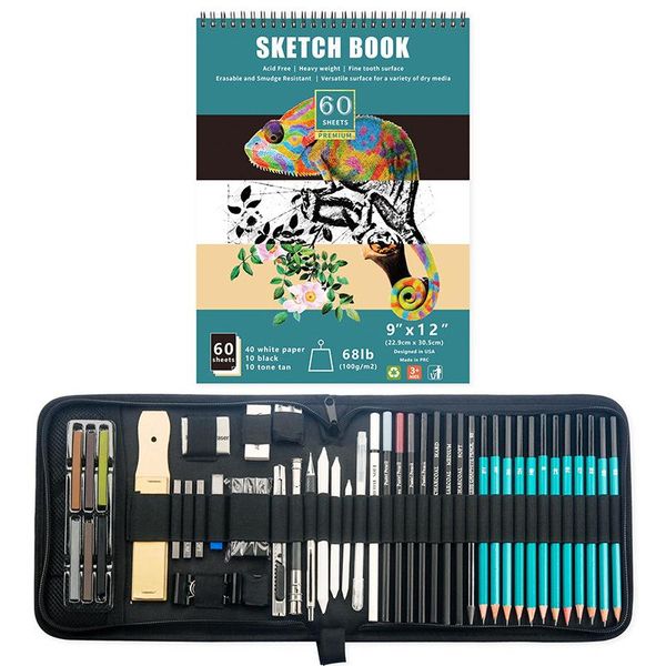 gift sets 50 pcs/set sketch drawing tools graphite/mechanical pencil charcoal highlight pen three-color sketchbook for design art supplies
gift sets 50 pcs/set sketch drawing tools graphite/mechanical pencil charcoal highlight pen three-color sketchbook for design art supplies