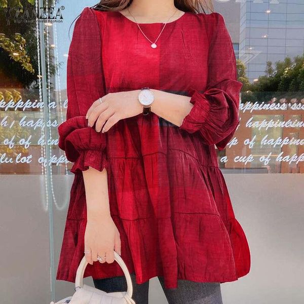 women's blouses & shirts women ruffle blouse 2022 autumn retro cotton linen casual plaid loose tunic female puff sleeve blusa ov, White
women's blouses & shirts women ruffle blouse 2022 autumn retro cotton linen casual plaid loose tunic female puff sleeve blusa ov, White