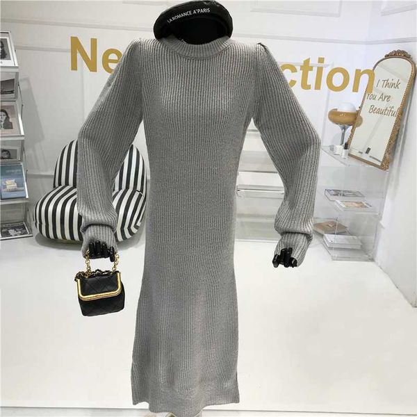 casual dresses niche design o-neck long dress women winter knitted sweater lady slim bodycon sleeve bottoming, Black;gray
casual dresses niche design o-neck long dress women winter knitted sweater lady slim bodycon sleeve bottoming, Black;gray