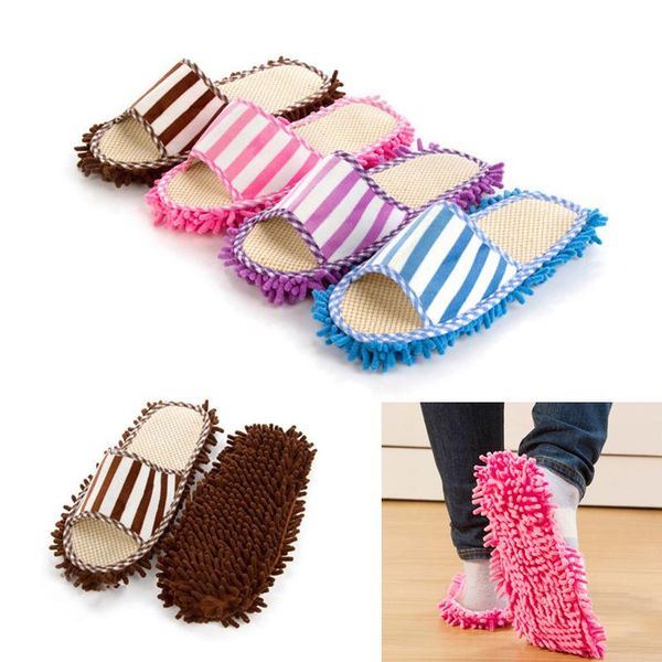 coral fleece striped chenille linen mop slippers dust slipper lazy house floor polishing cleaning wipe easy foot shoe cover, Black
coral fleece striped chenille linen mop slippers dust slipper lazy house floor polishing cleaning wipe easy foot shoe cover, Black