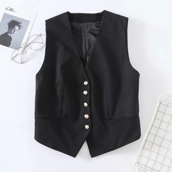 women's vests tide simplicity nice summer preppy style female western all-match v-neck buckle vest clothing, Black;white
women's vests tide simplicity nice summer preppy style female western all-match v-neck buckle vest clothing, Black;white