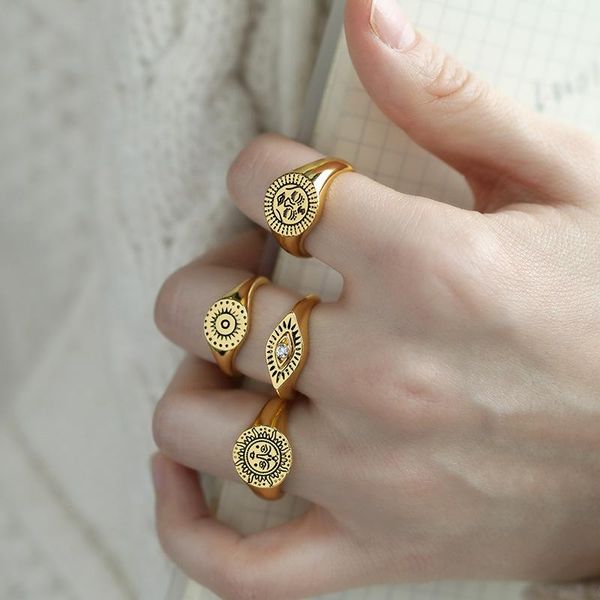 wedding rings gothic aesthetic for women vintage stainless steel sun face punk couple ring fashion exaggeration jewelry accessories gift, Slivery;golden
wedding rings gothic aesthetic for women vintage stainless steel sun face punk couple ring fashion exaggeration jewelry accessories gift, Slivery;golden