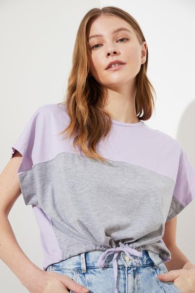 women's t-shirt trendyol with color block knitted twoss21ts0493, White
women's t-shirt trendyol with color block knitted twoss21ts0493, White