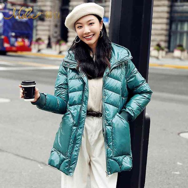 2021 winter new warm thickened white duck hooded fashion women's down jacket, Black
2021 winter new warm thickened white duck hooded fashion women's down jacket, Black