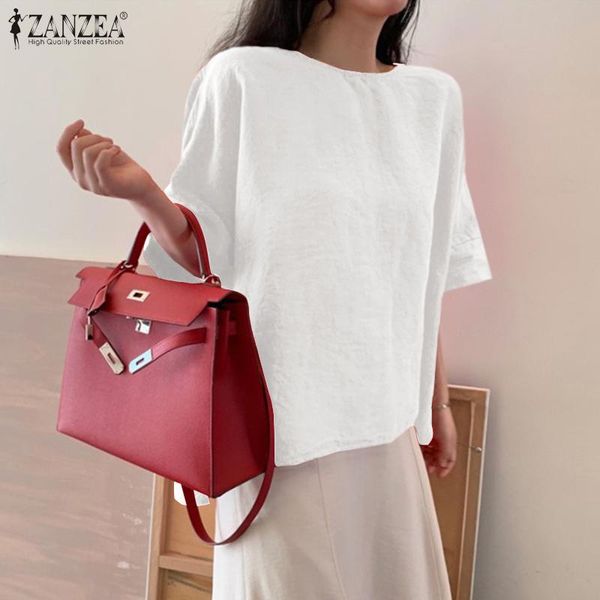 women's blouses & shirts fashion o neck half sleeve blusas 2021 loose split tunic chemise plus size asymmetrical women cotton linen sol, White
women's blouses & shirts fashion o neck half sleeve blusas 2021 loose split tunic chemise plus size asymmetrical women cotton linen sol, White