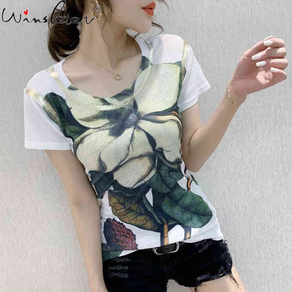 women's t-shirt summer european clothes print gold blocking girl fashion women short sleeve casual tees all match 2021 t14015, White
women's t-shirt summer european clothes print gold blocking girl fashion women short sleeve casual tees all match 2021 t14015, White