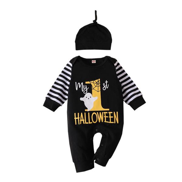 born rompers 2pcs outfits halloween long sleeve jumpsuits and beanies cap cartoon ghost letter printed cotton boys clothes, Blue
born rompers 2pcs outfits halloween long sleeve jumpsuits and beanies cap cartoon ghost letter printed cotton boys clothes, Blue