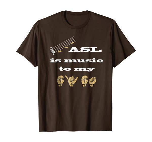 american sign language music to my eyes t shirt, White;black