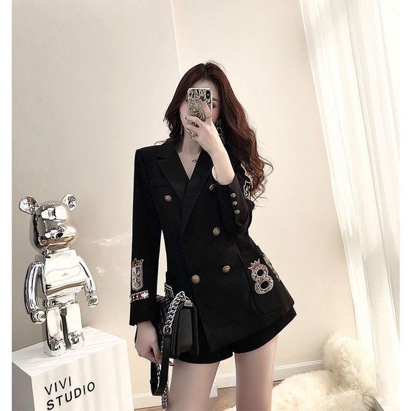 women's suits & blazers korean fashion elegant casual slim spring autumn women 2 pieces set long sleeve pocket harajuku blazer shorts p, White;black
women's suits & blazers korean fashion elegant casual slim spring autumn women 2 pieces set long sleeve pocket harajuku blazer shorts p, White;black