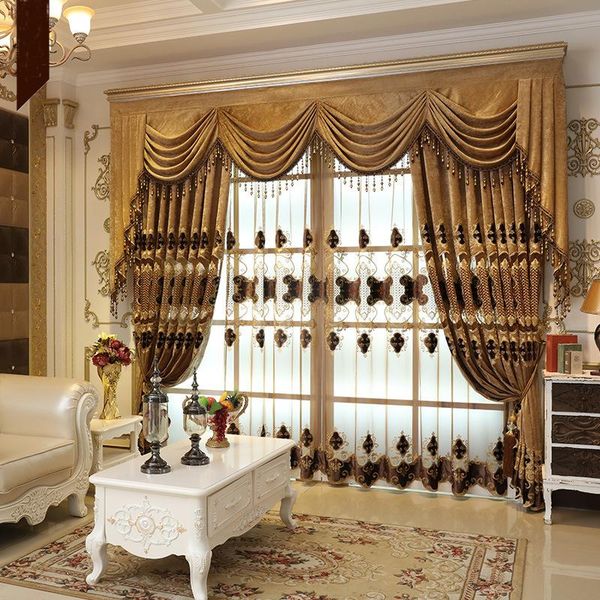 curtain & drapes european-style luxury brown curtains for living room bedroom embroidered gold screens used
curtain & drapes european-style luxury brown curtains for living room bedroom embroidered gold screens used