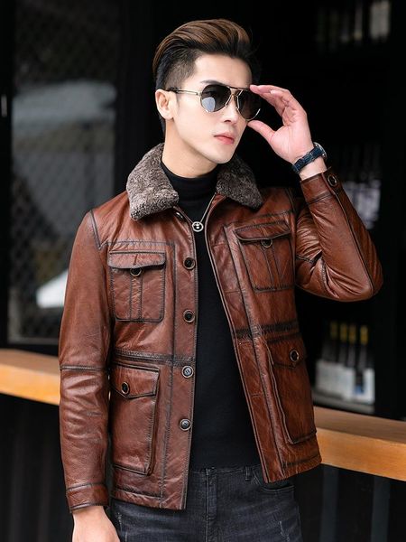 genuine leather clothes mens first layer sheepskin mulberry silk winter casual slim jacket coat men's & faux, Black
genuine leather clothes mens first layer sheepskin mulberry silk winter casual slim jacket coat men's & faux, Black
