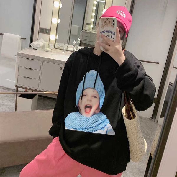 2021 autumn korean fashion brand sweater hooded blue hat scarf girl loose top, Black
2021 autumn korean fashion brand sweater hooded blue hat scarf girl loose top, Black