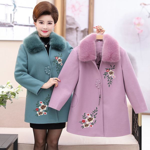 clothes of mother middle-aged jacket autumn and winter women's wool coat with fur collar f2363 yfl3, Black;brown
clothes of mother middle-aged jacket autumn and winter women's wool coat with fur collar f2363 yfl3, Black;brown
