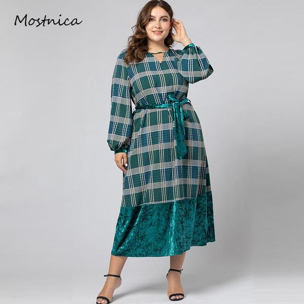 casual dresses mostnica spring plus size plaid dress women elegant long sleeves belted patchwork velvet midi female 2021, Black;gray
casual dresses mostnica spring plus size plaid dress women elegant long sleeves belted patchwork velvet midi female 2021, Black;gray