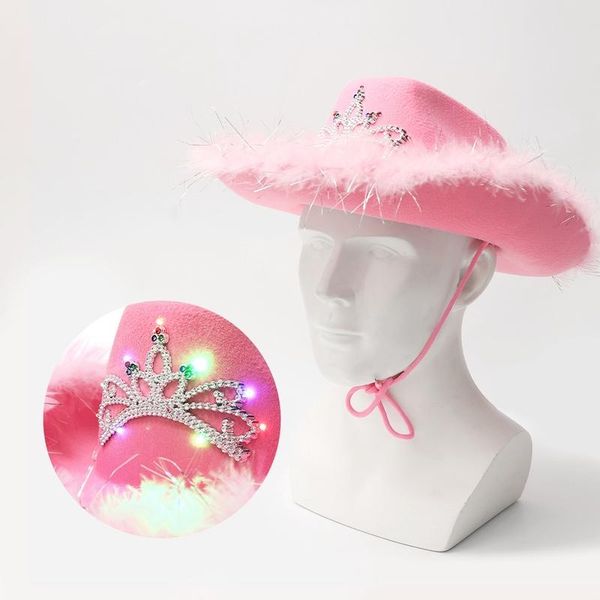 berets led pink cowboy cowgirl hat western tiara for women girl cap holiday costume party dress up, Blue;gray
berets led pink cowboy cowgirl hat western tiara for women girl cap holiday costume party dress up, Blue;gray