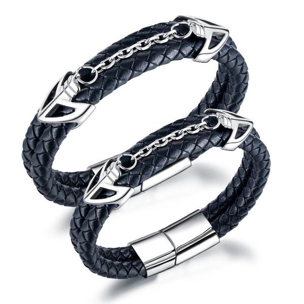 bangle ity accessories stainless steel magnet buckle multilayer leather bracelet titanium men's gift, Black
bangle ity accessories stainless steel magnet buckle multilayer leather bracelet titanium men's gift, Black