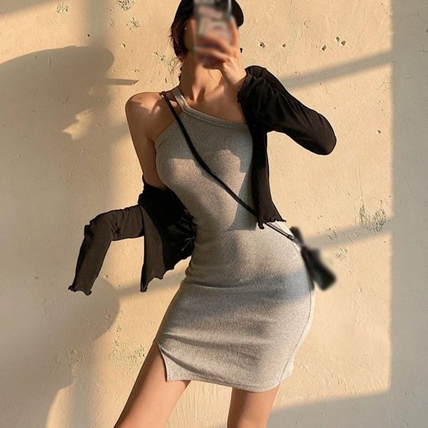 casual dresses women's summer backless irregular sling dress slim mini, Black;gray
casual dresses women's summer backless irregular sling dress slim mini, Black;gray