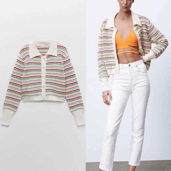 za striped knit cardigan sweater women long sleeve elegant spring knitted female chic front button vintage sweaters 210602, White
za striped knit cardigan sweater women long sleeve elegant spring knitted female chic front button vintage sweaters 210602, White