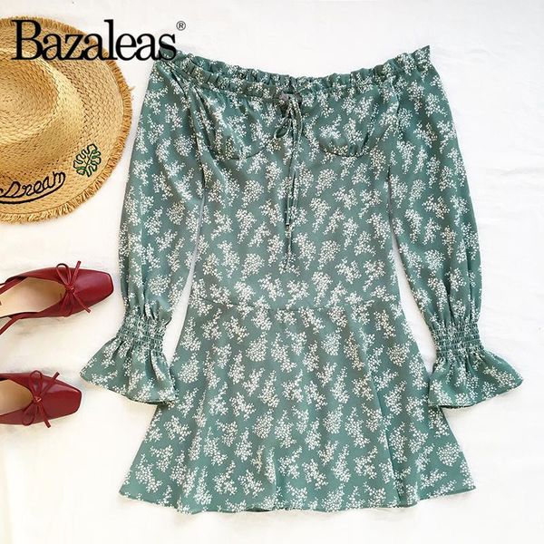 casual dresses bazaleas fashion flare long sleeve women dress cotton center bow off shoulder vintage green floral print, Black;gray
casual dresses bazaleas fashion flare long sleeve women dress cotton center bow off shoulder vintage green floral print, Black;gray